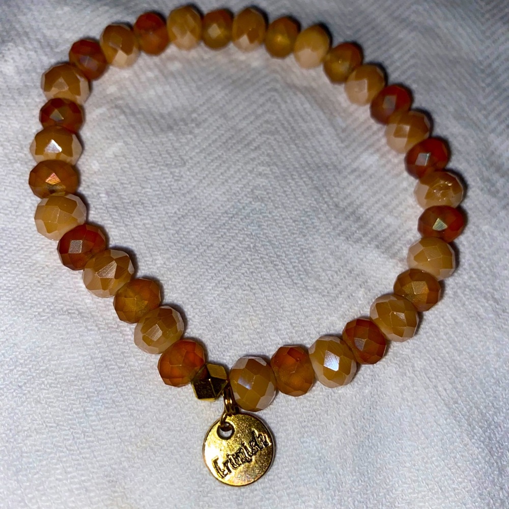 Erimish Gold and blush beaded bracelet